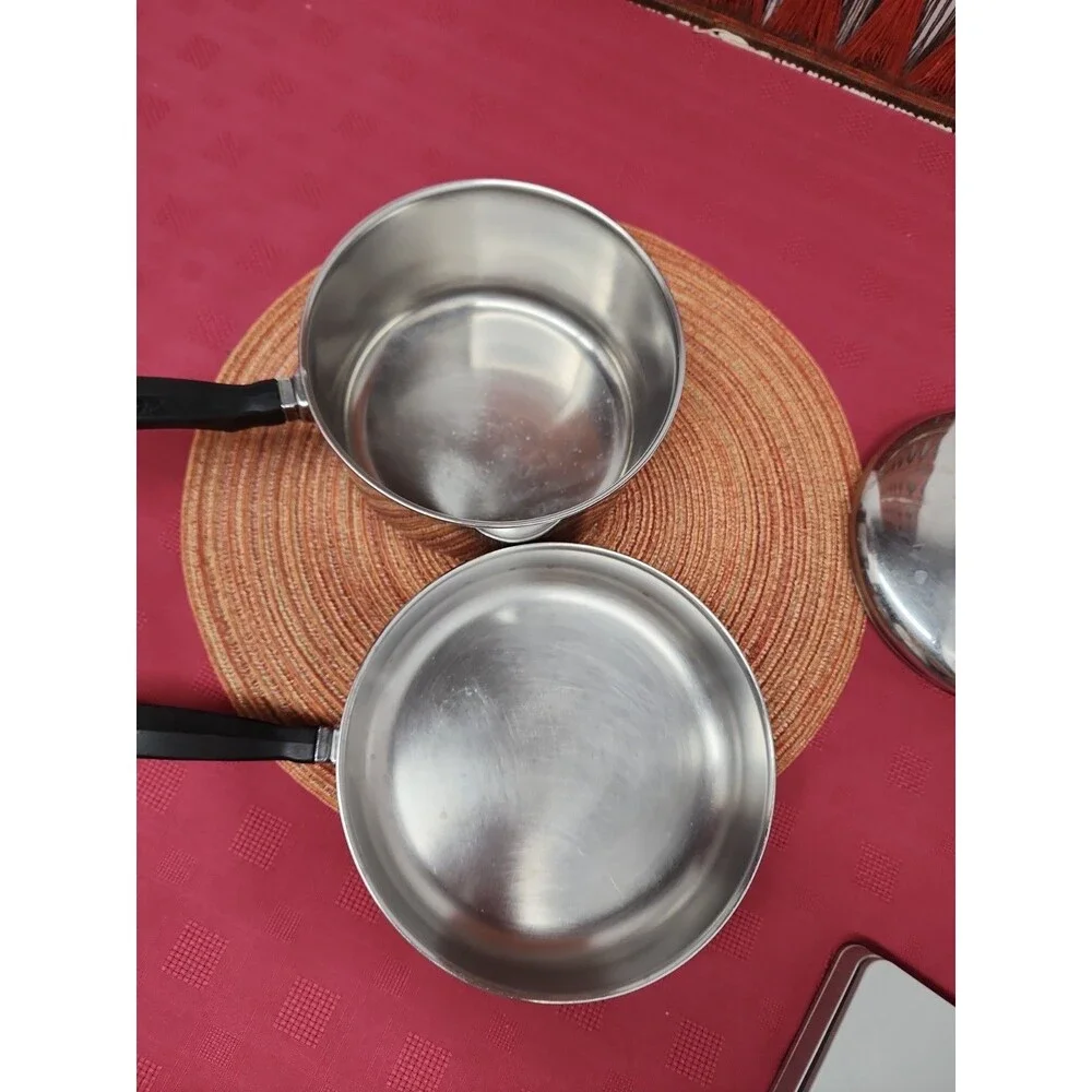 VTG Farberware 2 Qt. Saucepan And 7.5 In Fry Pan Stainless Steel Aluminum Clad